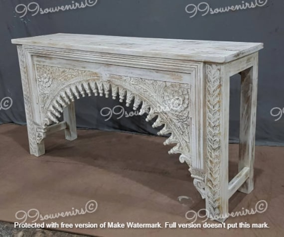 Weathered white console sale table