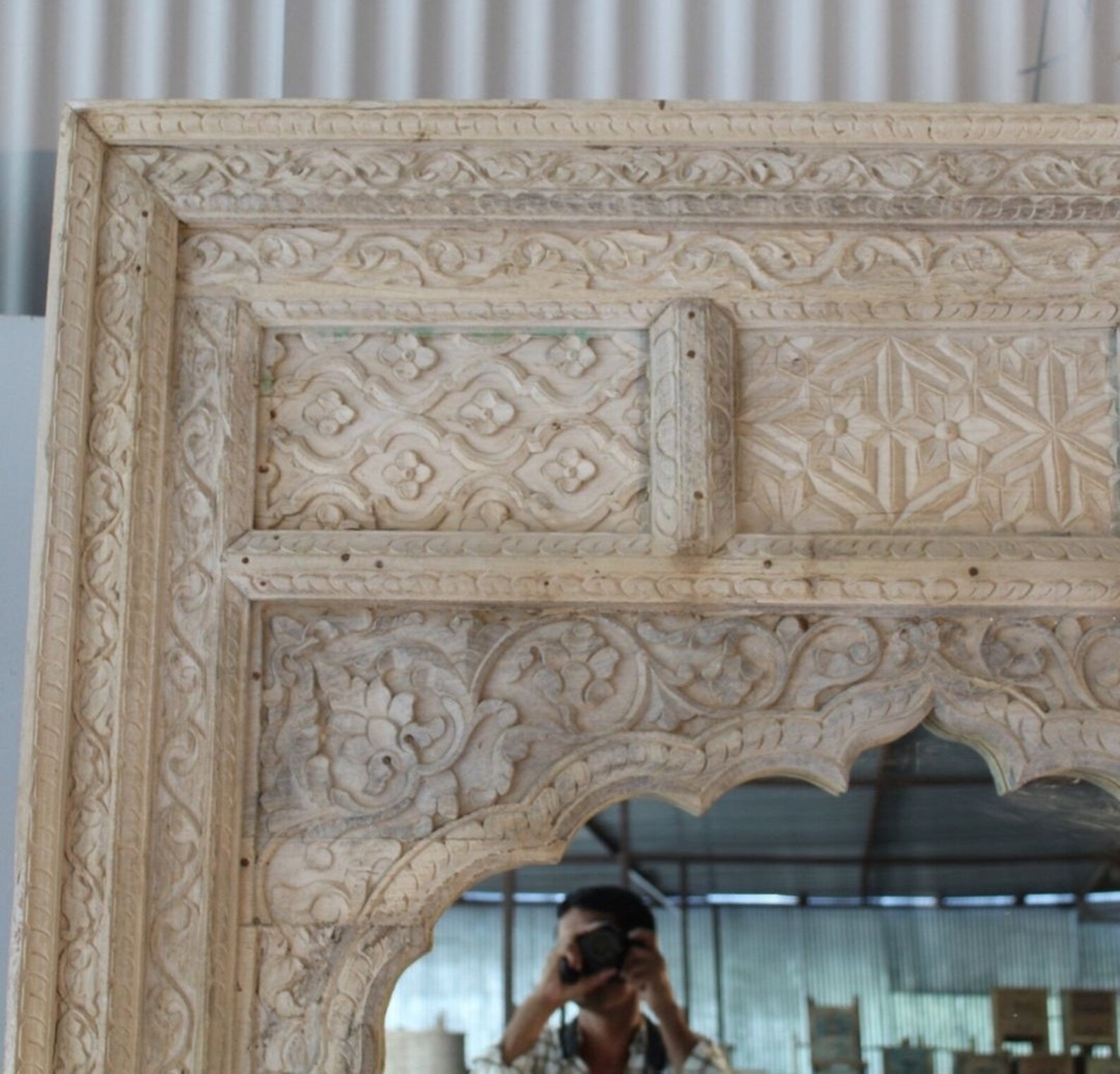 Indian Mirror, Full Length Mirror, Rustic White Floor Mirror, Barn ...