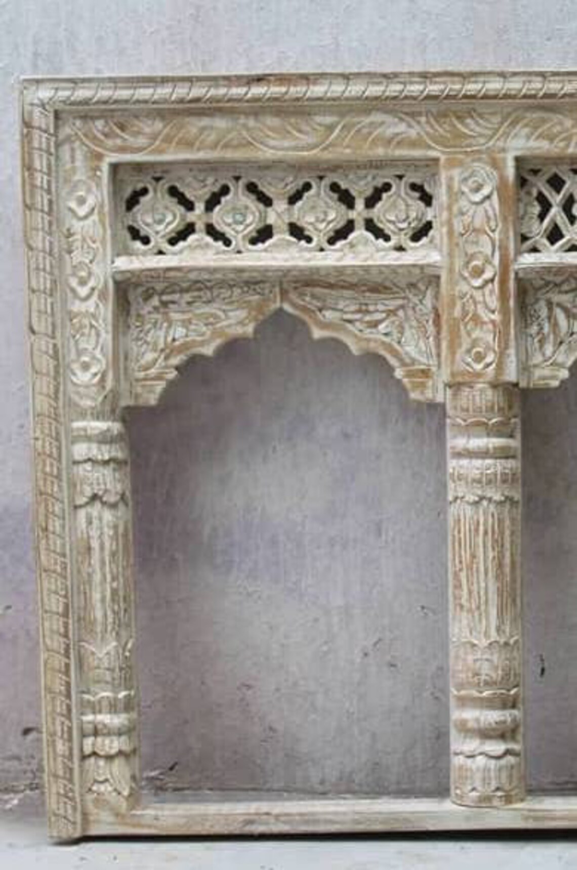 Indian Jharokha Mirror 3 arch mirror Handcarved Wooden Etsy