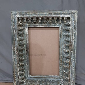 Vintage Inspired Wall Mirror, Carved Wooden Mirror, Rustic and Distressed Wall Art, Indian Furniture Mirror
