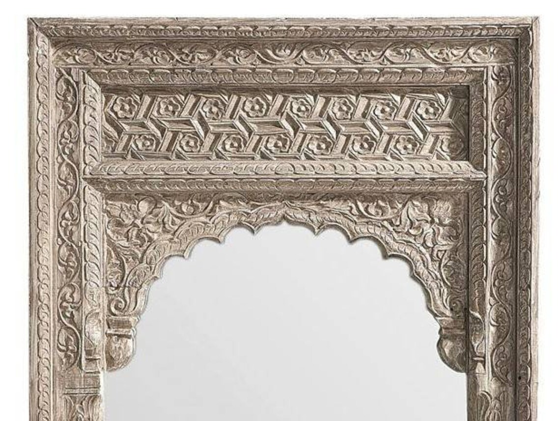 Vintage Handcarved Indian Mirror Antique Wooden Mirror | Etsy