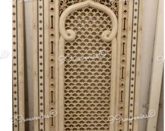 Antique Style Marble Art, Bohemian Decor Panel, Mughal Wall Art, Carved Indian Marble Wall Panel, Full Size Marble Decor Panel