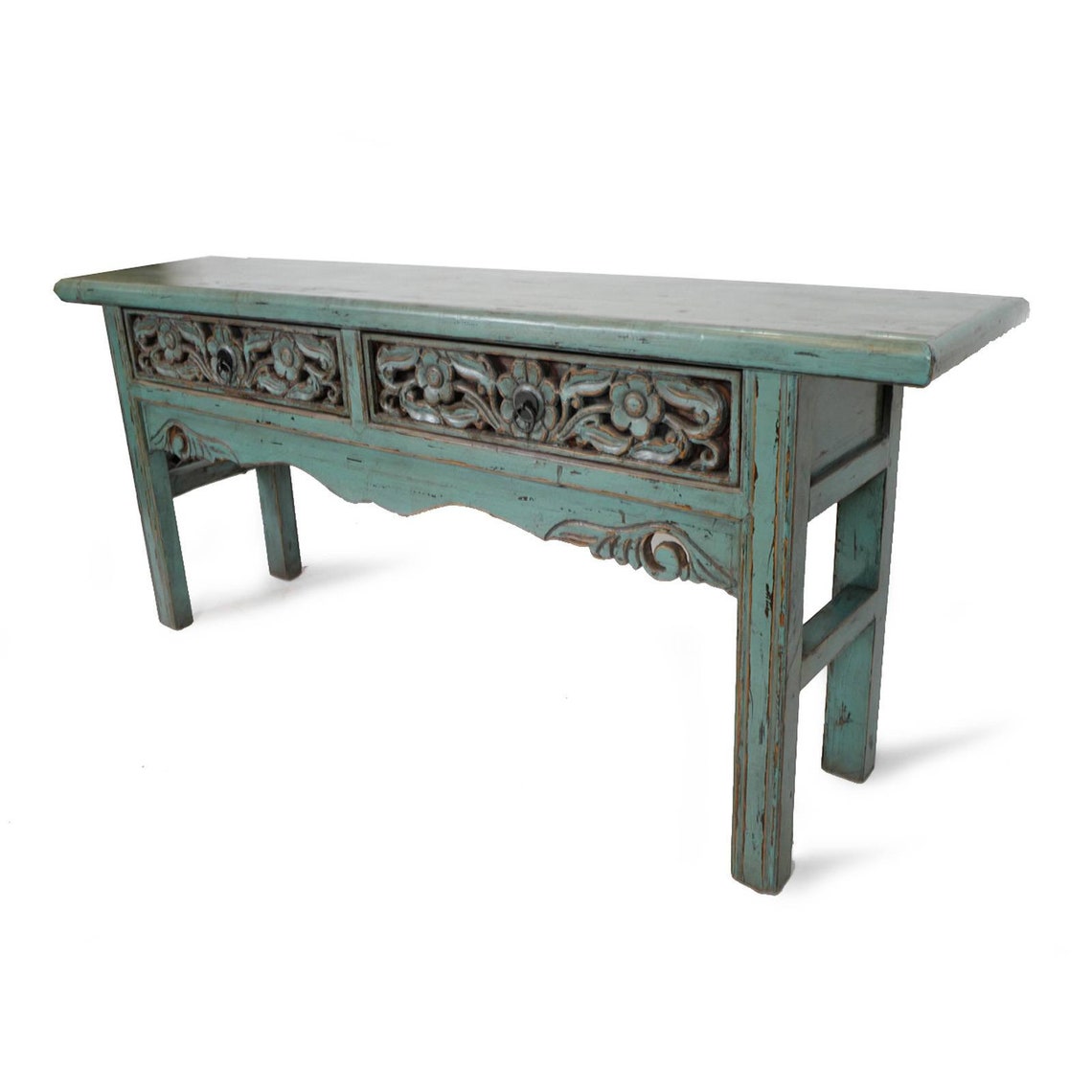 Vintage Rustic Console Table Wooden Bohemian Console Etsy