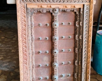 Rustic Decorative Window, Carved Wooden Wall Jharokha, Statement Indian Jharokha Window, Vintage and Antique Inspired Wall Decor