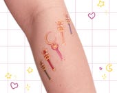 Sailor Moon Wand Temporary Tattoo | 2x4 inch 1pc