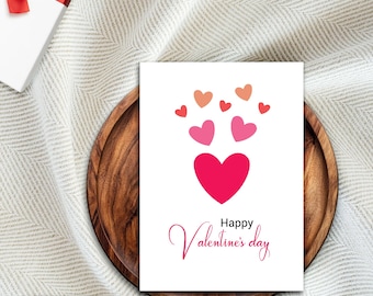Happy Valentine’s Day Card, Minimalist Valentine's Day Card, 5x7 Folded Card (Digital Download)