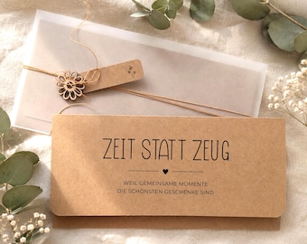 Personalized "Time Instead of Stuff" Gift Card Packaging | Gift Wrapping | Stylishly Wrap an Experience Gift | Gift Idea Gift Card