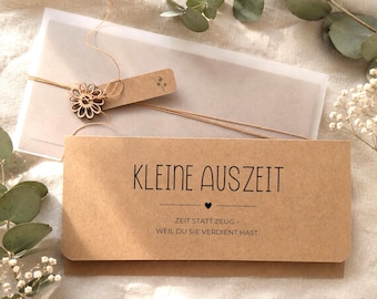 Personalized gift voucher packaging for a little getaway | Gift for mom or girlfriend | Wellness gift | Beautifully packaged cash gift