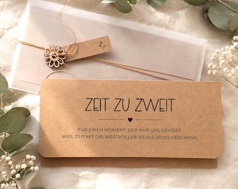 Time for Two Gift Card Packaging | Personalized Gift for Wife, Partner, Anniversary, Wedding Anniversary | Birthday Gift