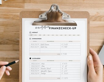 monatlicher Finanzcheck-up | digitaler Download | Finanzen | Finanzbuch | Haushaltsbuch | Budgettracker | A4, A5