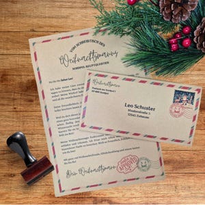 Weihnachtskarte Für Kinder Mit Personalisiertem Brief Vom Weihnachtsmann – Inkl. Umschlag