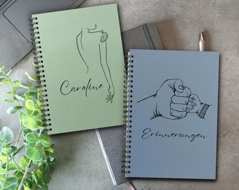 Notebook personalized A5 notebook with name initials, diary personalized gift for friend, colleague, colleague, farewell