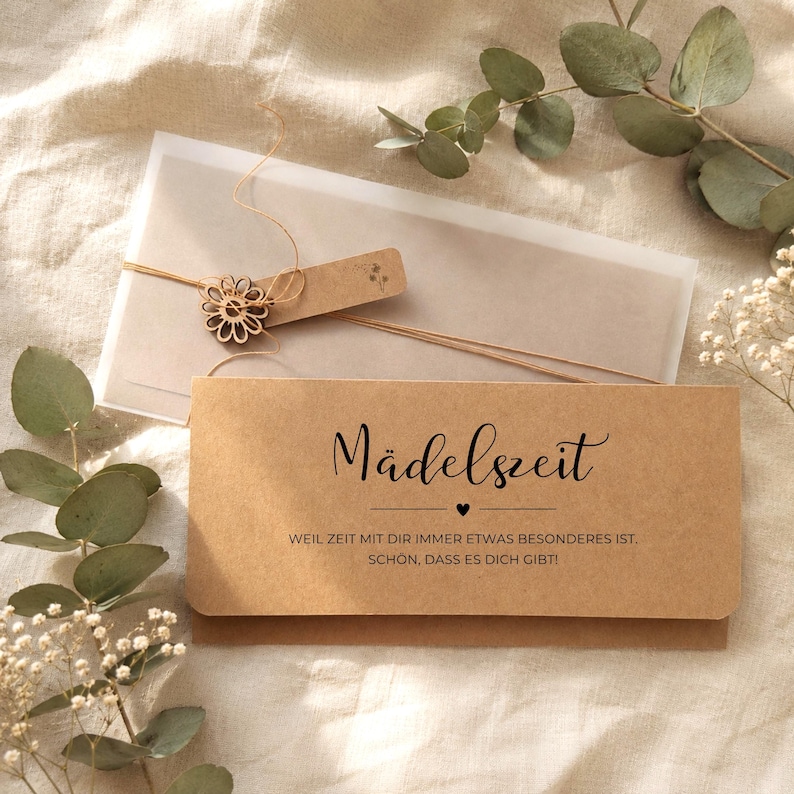 Girl Time Gift Card Packaging, Gift for Girlfriend, Sister or Daughter, Gift Card Holder for Wellness, Brunch, Shopping, Time Instead of Things image 1