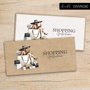 Printable shopping voucher – a gift for birthdays or Christmas, time instead of things | DL (DIN Long)