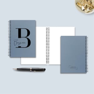 Notebook personalized A5 notebook with name initials, diary personalized gift for friend, colleague, farewell