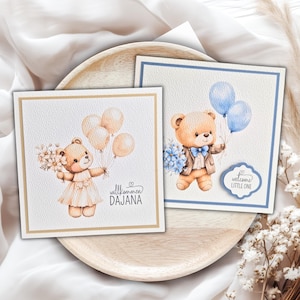 Personalisierte Glückwunschkarte zur Geburt, Mädchen, Junge, Babykarte, Willkommen kleiner Schatz, Karte zur Geburt, Geschenk zur Geburt