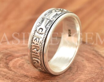 刻印入り925スターリングシルバーリング：渦巻き模様の結婚指輪 - Etsy