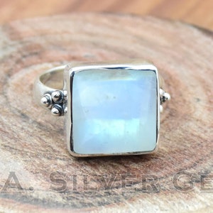 Natural Moonstone, Gemstone Ring, Stackable Ring, Silver Handmade Ring, Women Ring, Moonstone Ring, 925 Sterling Silver Ring, Gift For Her