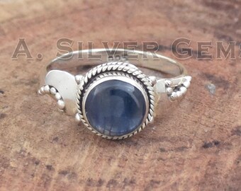 Blue Kyanite 925 Sterling Silver Ring, Handmade Jewelry, Natural Gemstone Ring For Women