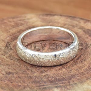 Matte 925 Sterling Silver Band Ring: Comfort Fit Half Dome, 5mm