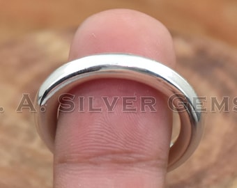 925 Sterling Silver Band Ring: 3mm Handmade Stacking Ring