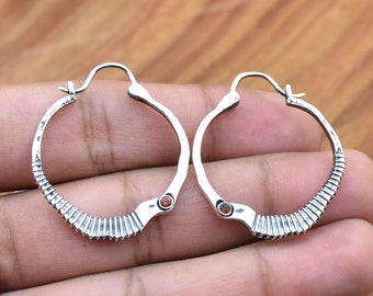 Boucle d'oreille en argent sterling 925, boucle d'oreille en pierre précieuse grenat, boucle d'oreille faite à la main, boucles d'oreilles Dangle, cadeau pour ses boucles d'oreilles Designer, boucles d'oreilles créoles