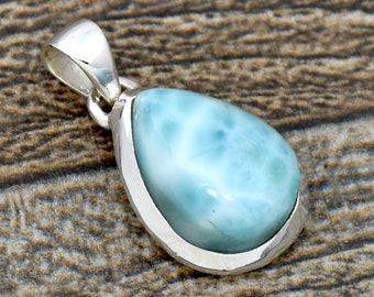 AAA Quality Larimar Cluster Station Sterling Silver Necklace