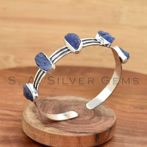 Raw Tanzanite Bracelet, 925 Sterling Silver Bracelet, December Birthstone Bracelet, Handmade Bracelet, Gemstone Bracelet, Gift For Women