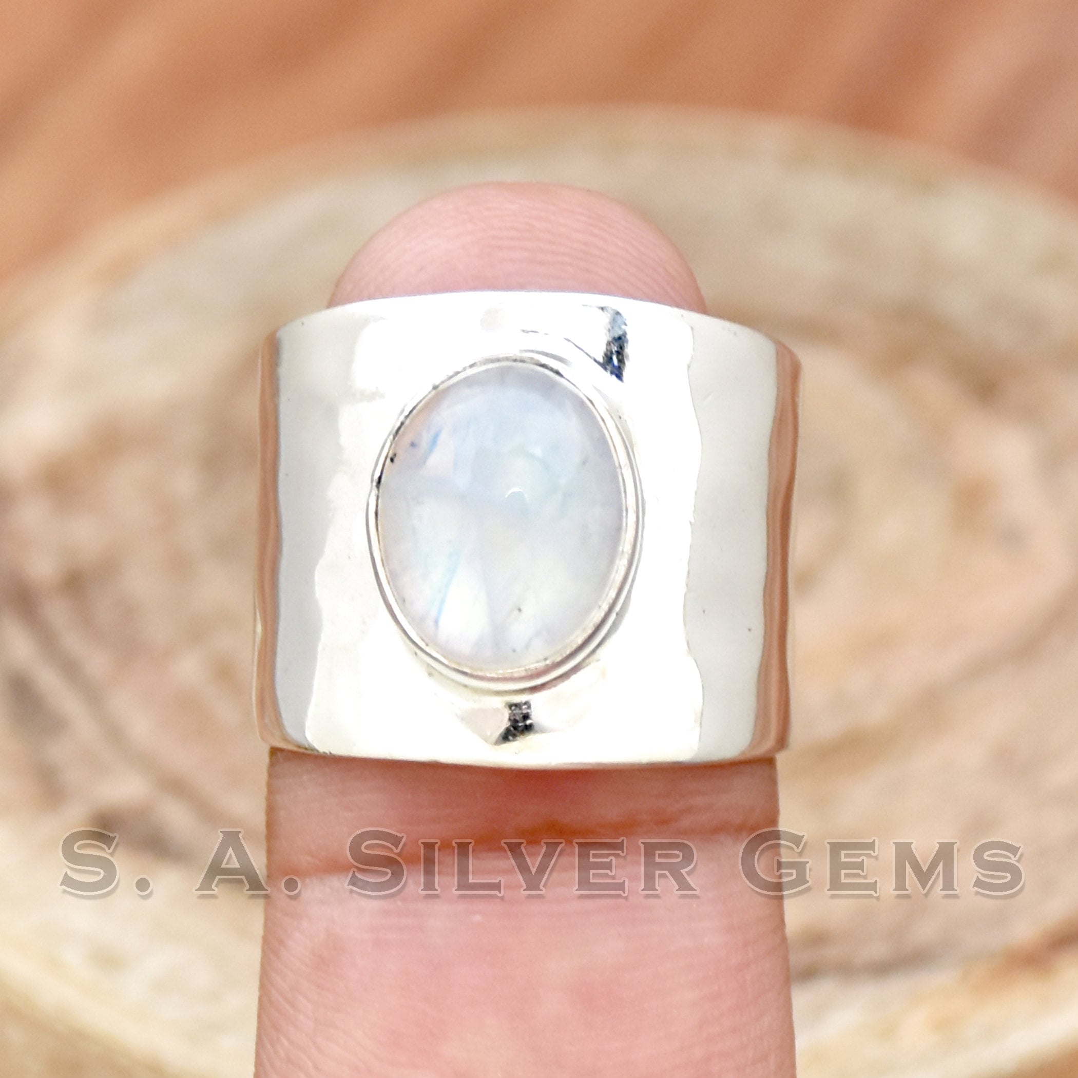 Anello Da Donna Anello In Argento Sterling 925 Pietra Di Luna - Foto 13