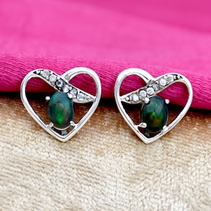 Ethiopian Opal Stud Earrings, 925 Sterling Silver Earrings, Light Weight earring, Handmade earrings, Women Gift Earring, handmade Jewelry