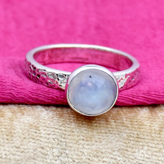 ムーンストーン　ハンドメイド　シルバーリング 本物のムーンストーンリング、ムーンストーンシルバーリング