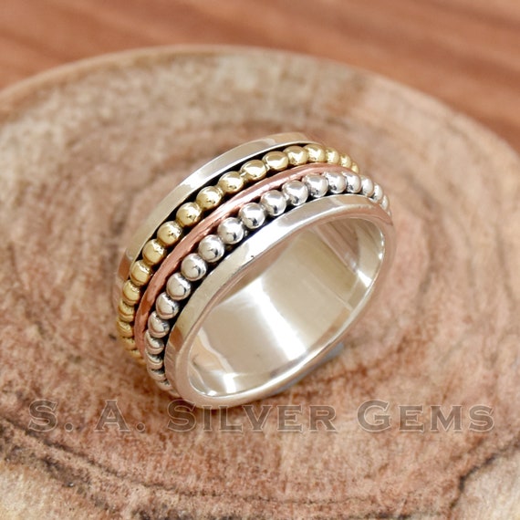 Anello Spinner In Argento Sterling 925 Realizzato A Mano