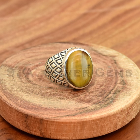 タイガーアイ リング タイガーアイ リング【受注製作】しづく キャッツアイ 925【サイズ 3号