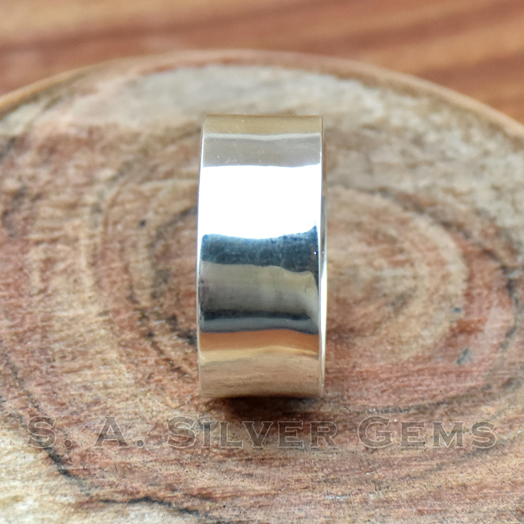 Anello Per Il Pollice In Argento Sterling &ndash; Fascia Lucida