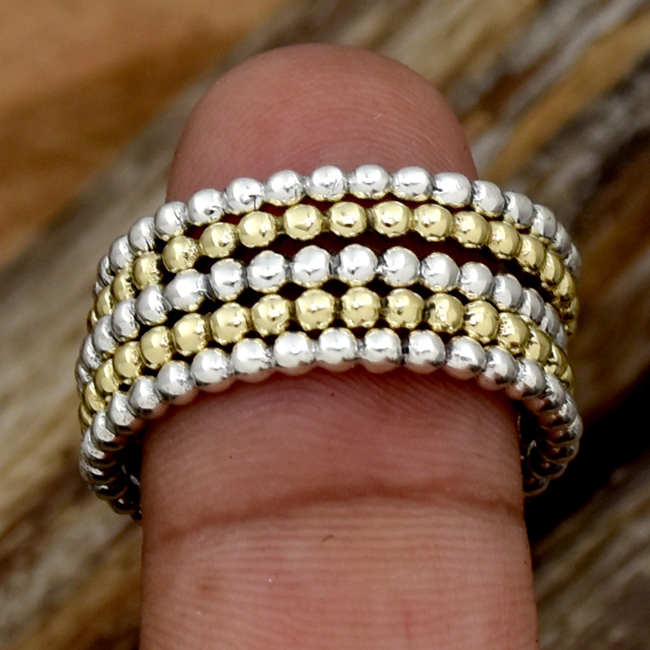 Sterling Silver Rolling Ring, Five Band Interlocked Ring - Etsy