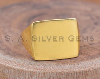 Gold Vermeil Ring, 925 Sterling Silver Signet Rings, Signet Jewelry For Gift