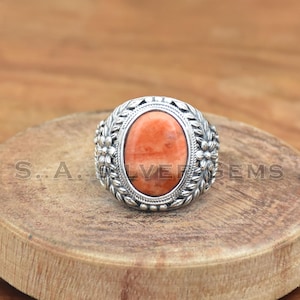 Sponge Coral Ring, 925 Sterling Silver Ring, Gemstone Ring, Partywear Ring, Statement Ring, party wear ring, silver ring, Designer jewelry