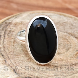 Large Onyx RIng, 925 Sterling Silver Ring, Handmade Ring, Silver Ring, Black Onyx Silver Ring, Women Boho Ring, Designer Ring, Gift For Her