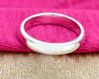 Pierścionki ze srebra próby 925, 4 mm, prosta minimalistyczna, ręcznie robiona opaska na kciuk ze srebra próby 925, prezent dla kobiet i mężczyzn