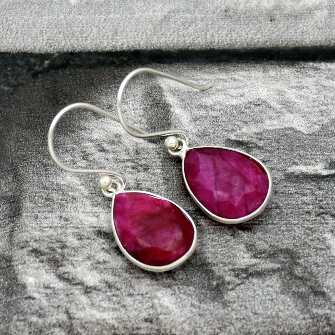 Ruby Earrings Dangle & Drop Earrings Gift for her Handmade | Etsy