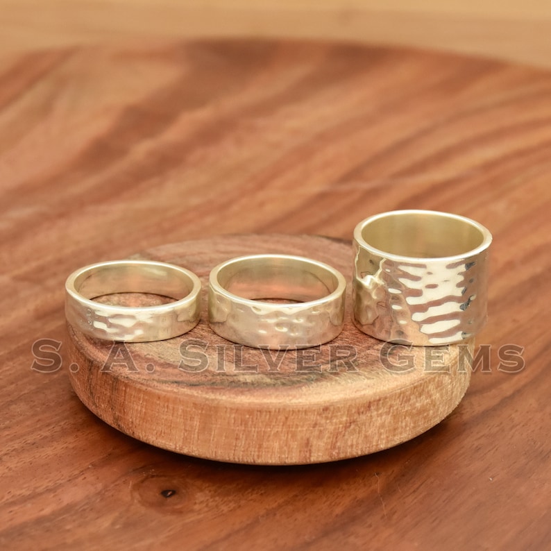 Hammered 925 Sterling Silver Wide Band Ring: Statement Jewelry - Etsy