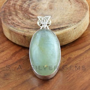 Aquamarine 925 Sterling Silver Pendant, Wedding Pendant, Natural Gemstone Pendant, Aquamarine Pendant Gift For Her, Dainty Pendant