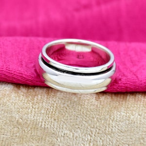 925 Sterling Silver Spinner Ring: Meditation Thumb Ring