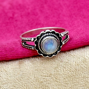Handmade Moonstone Ring: 925 Sterling Silver Gemstone Jewelry