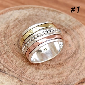 spinner ring, meditation ring, 92.5% sterling silver ring, fidget ring, spinning ring, anxiety ring, worry ring, silver ring, wide band ring