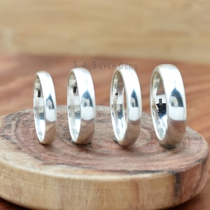 Sterling Silber Comfort Fit 2mm 3mm 4mm 5mm 6mm 7mm 8mm Hochzeit Band Versprechen, Half Dome Verlobungsring Daumen Toe Midi Minimalistisch Größen 4-14 Bild 3