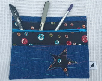 Denim Pencil Case/Make-up Bag
