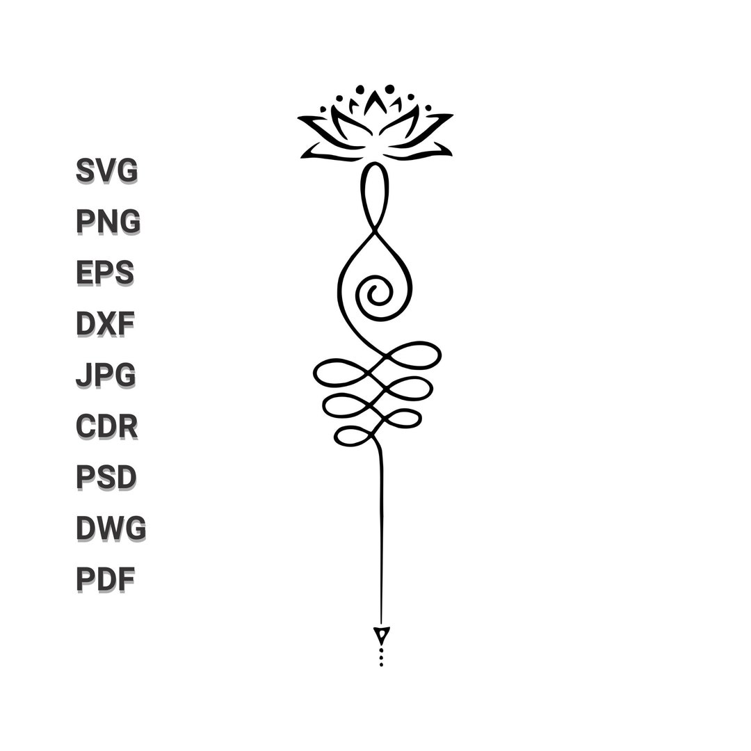 Unalome Symbol Svg Spiritual Unalome With Lotus Flower Svg. Unalome