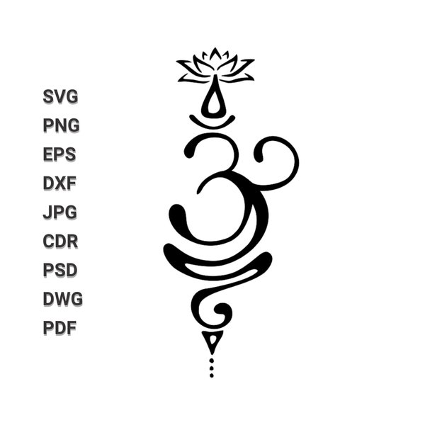 Sanskrit Symbol für Atmen - Buddhistisches Sanskrit Angst atmen Symbol. Atmen Sie einfach svg. Yoga Symbol für Atmen. Om Breathe Lotus Clip Art
