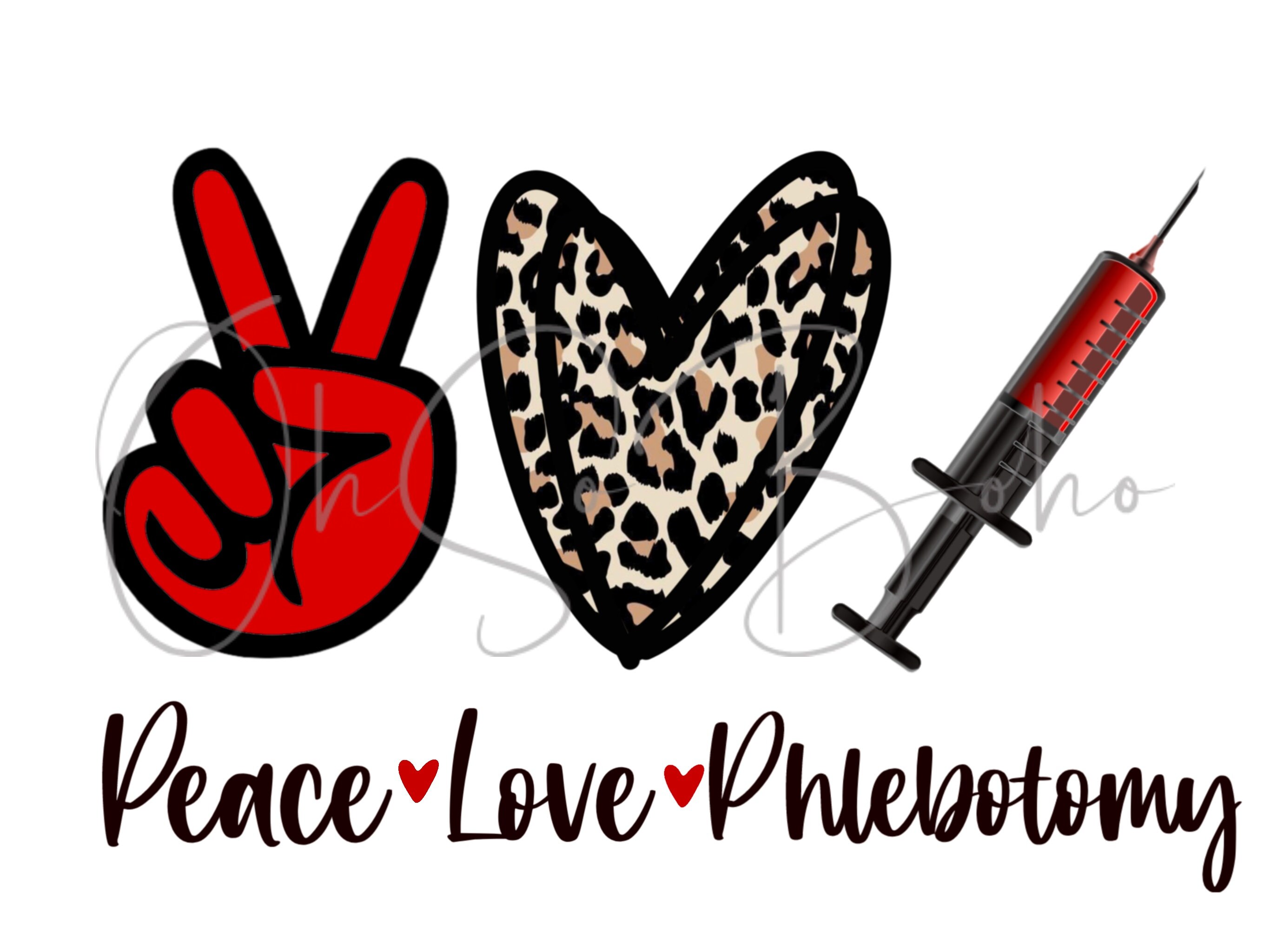 Peace Love Phlebotomy png Phlebotomy png design for | Etsy